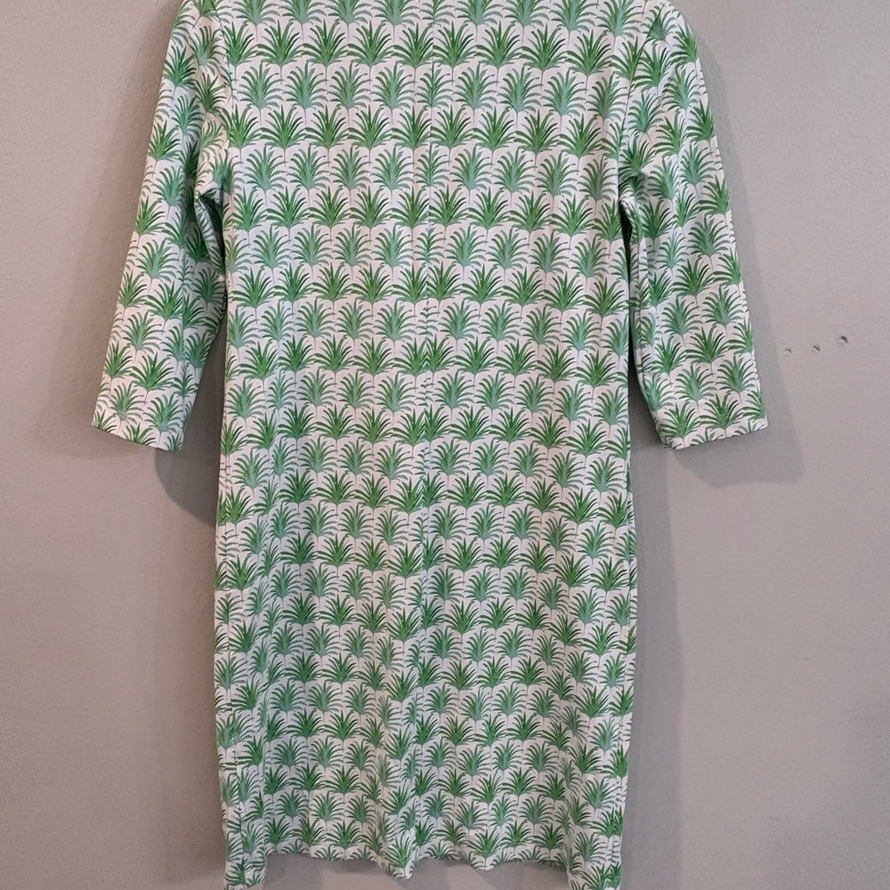Tuckernuck Persifor Stem Flora Tyler Dress Green and White Palm Print Small - Picture 6 of 8